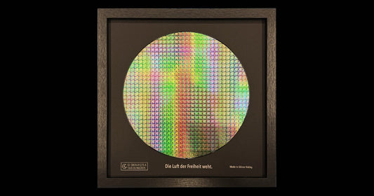 Custom silicon wafer award made from a real semiconductor wafer