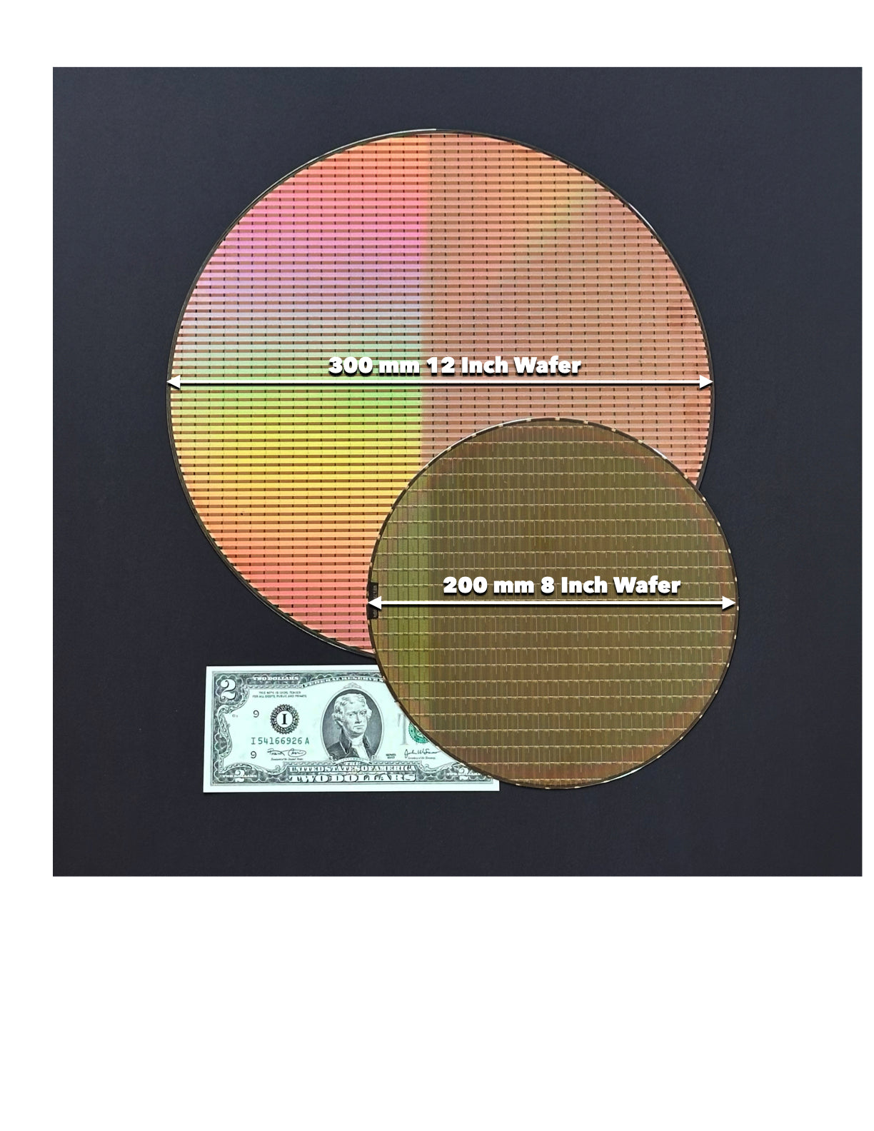 Silicon Wafer - 200 mm (8 inch) Single Collection Framed Silicon Wafer, Serial Number: SM25-01106-A