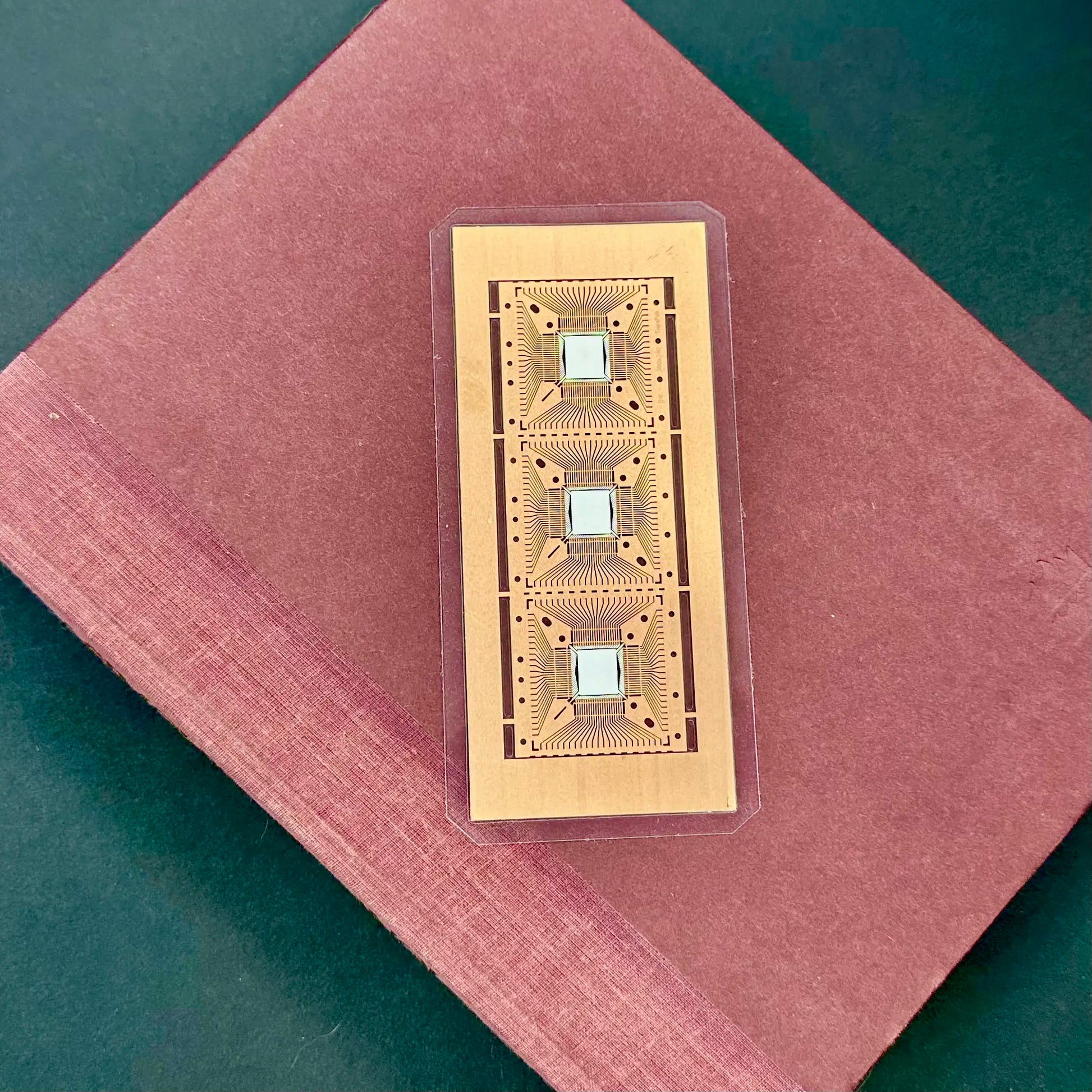 Single lead frame bookmark copper and silver-plated semiconductor packaging art Silicon Masters