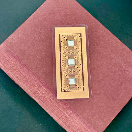 Single lead frame bookmark copper and silver-plated semiconductor packaging art Silicon Masters