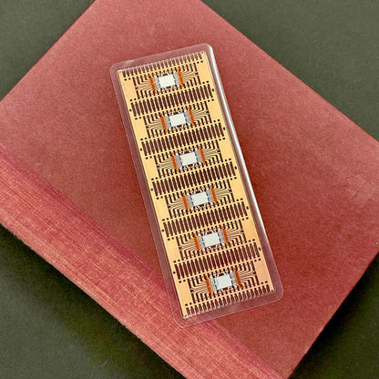 Copper and Silver Lead Frame Bookmarks Set of 3 – Authentic Semiconductor Packaging Art