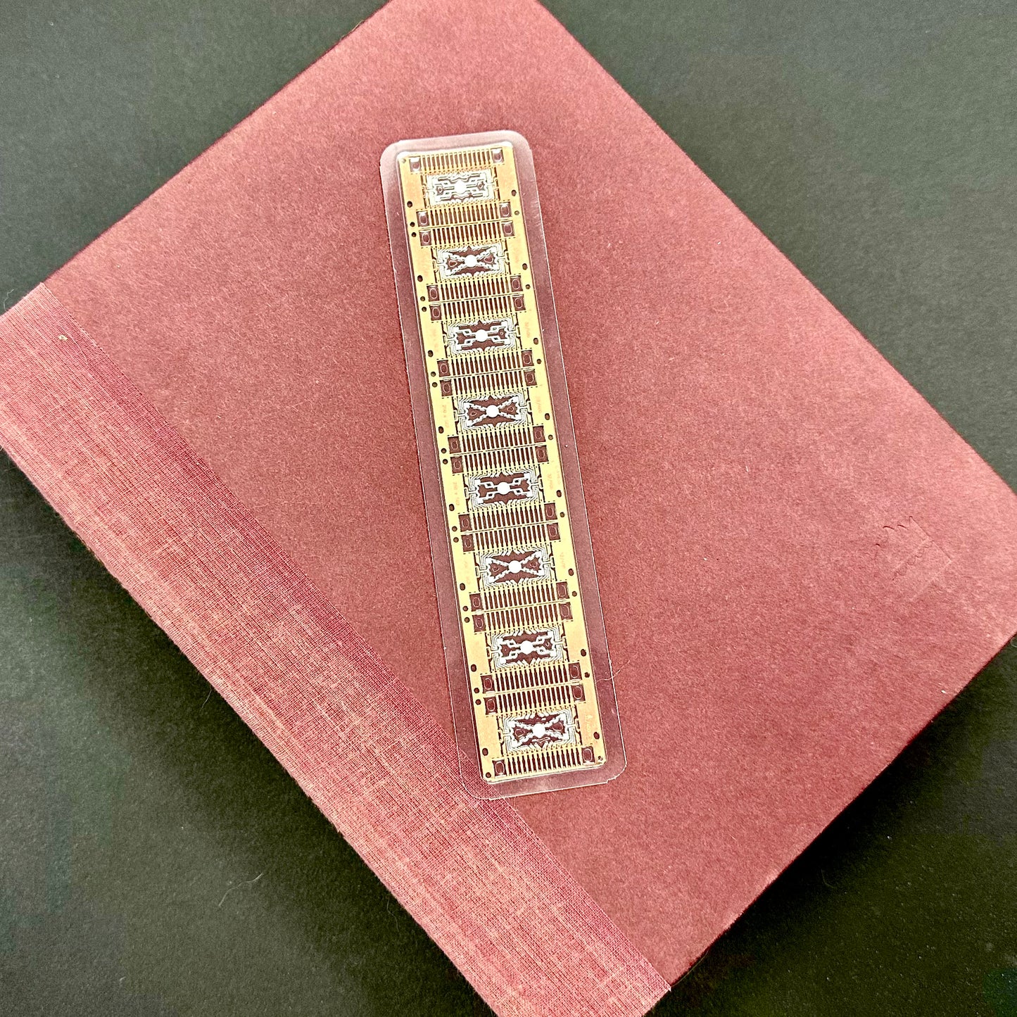 Copper and Silver Lead Frame Bookmarks Set of 3 – Authentic Semiconductor Packaging Art