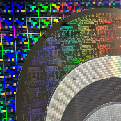 Evolution collection framed silicon wafers in room multiple sizes display Silicon Masters