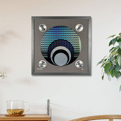 Evolution collection silicon wafer 100 to 300mm framed wall art Silicon Masters