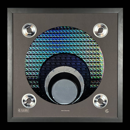 Close-up evolution collection silicon wafer 100-300mm semiconductor art