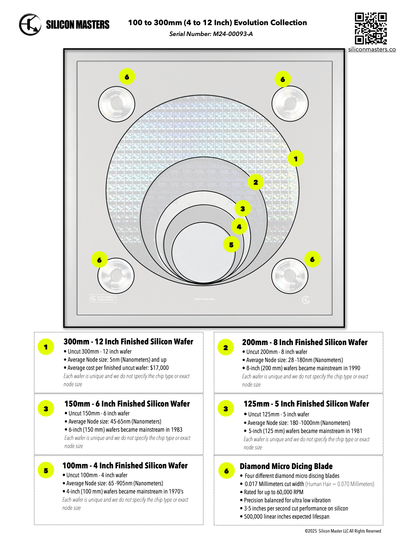 Silicon Masters evolution collection framed silicon wafer surface detail