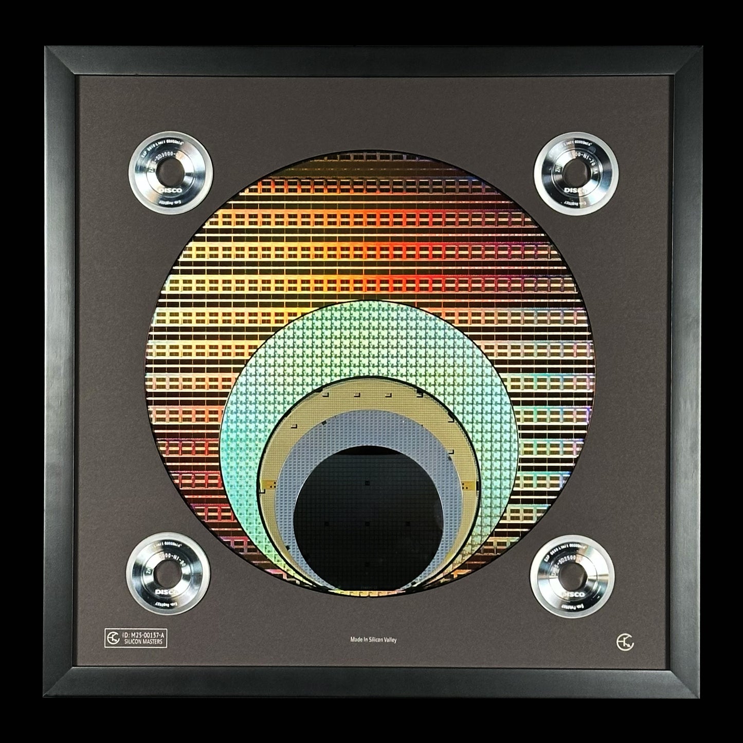 Silicon Wafer Evolution Framed Wall Art — 100mm to 300mm Progression Display