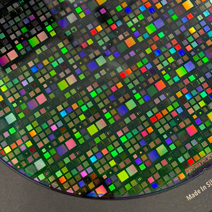 Framed 200mm Silicon Wafer: Multi Colored, Handmade in Silicon Valley