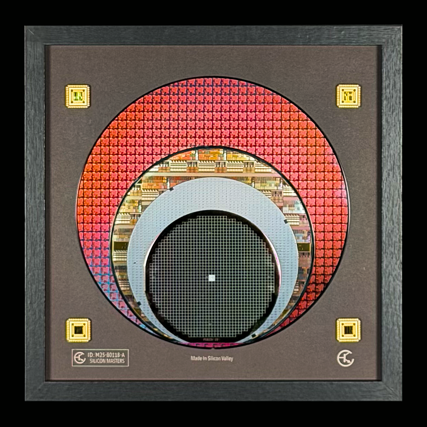 Silicon wafer evolution 100-200mm framed display additional view Silicon Masters