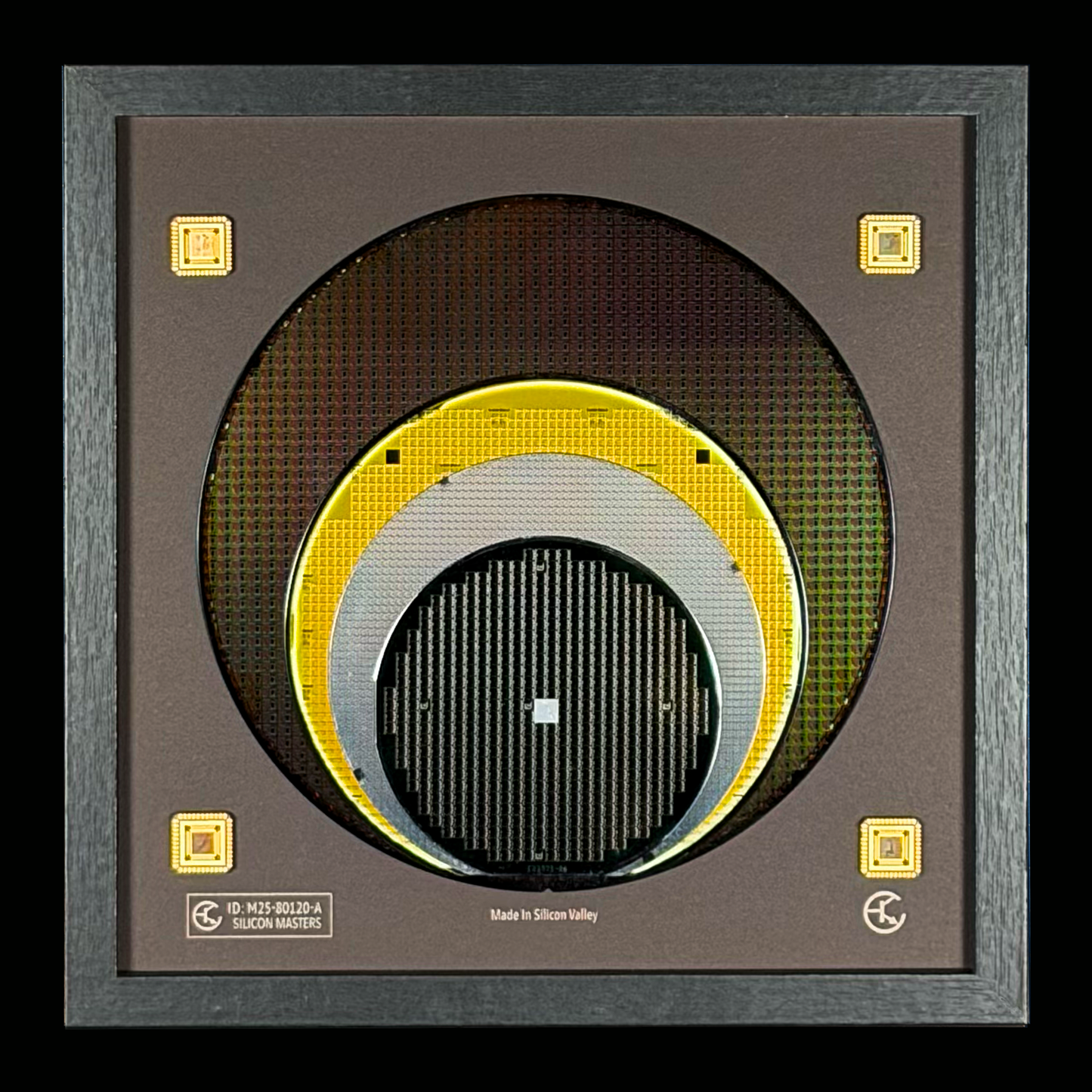 Silicon wafer evolution 100-200mm framed display additional view Silicon Masters