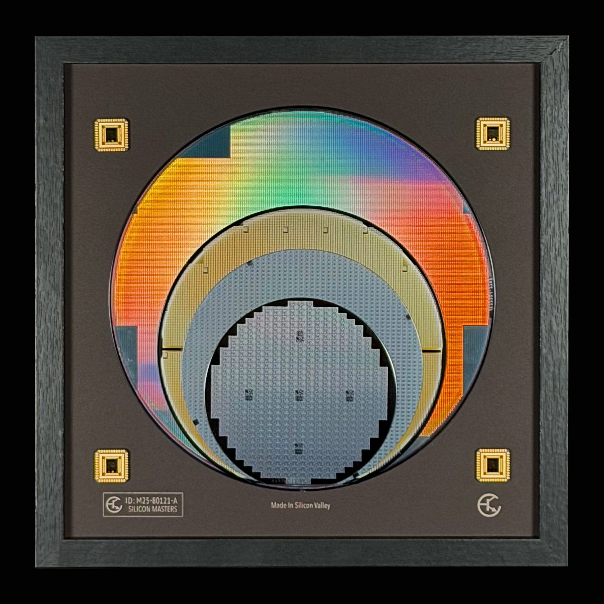 Silicon wafer evolution 100-200mm framed display additional view Silicon Masters