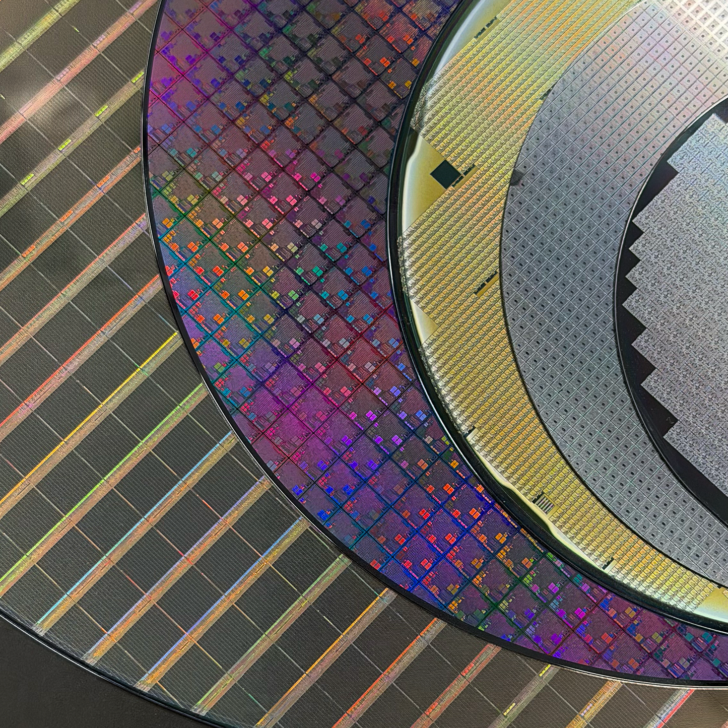 Silicon Wafer Evolution Framed Wall Art — 100mm to 300mm Progression Display