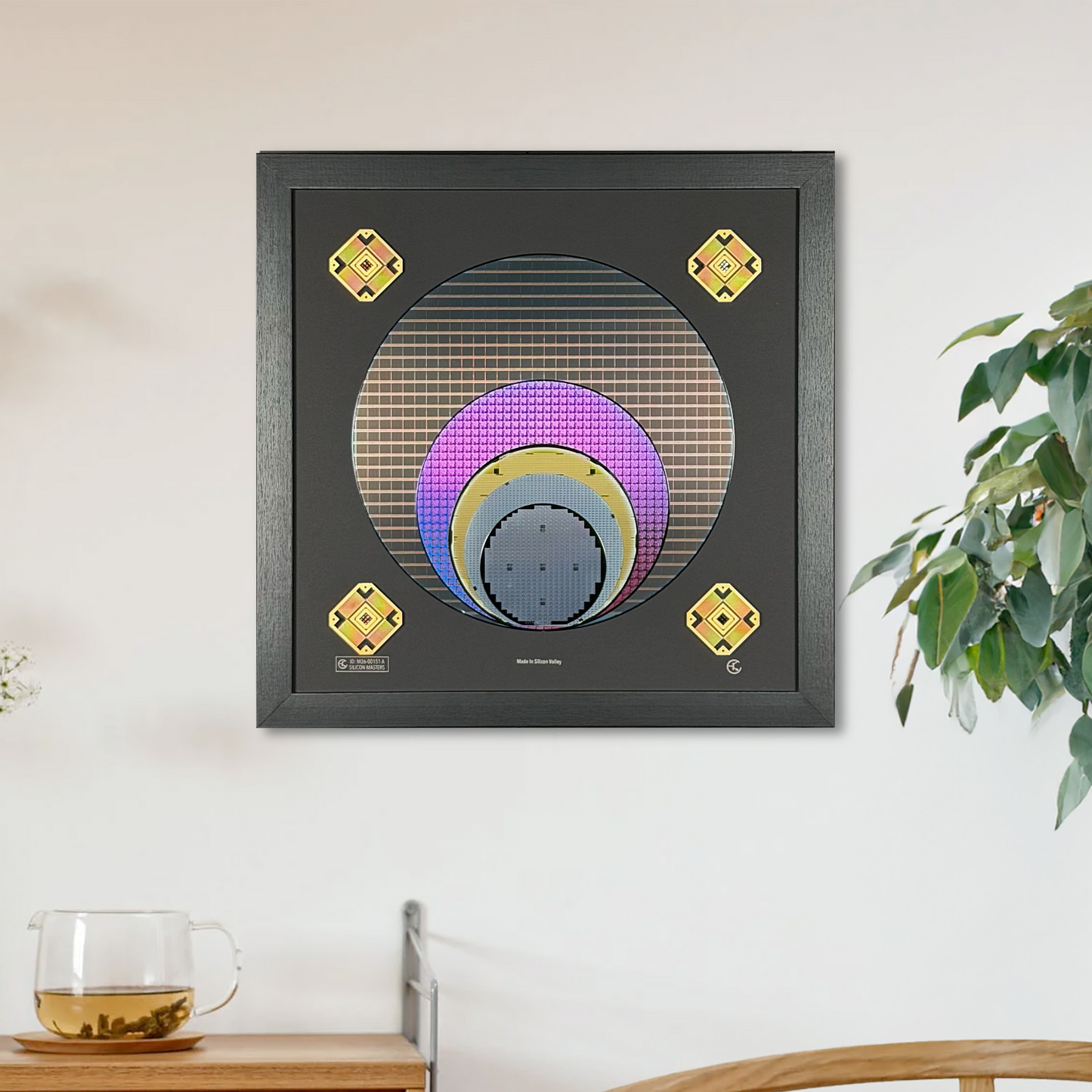 Silicon Wafer Evolution Framed Wall Art — 100mm to 300mm Progression Display