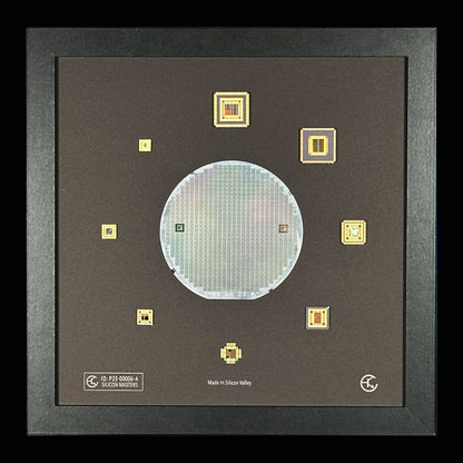 100mm (4 Inch) Silicon Wafer - Master Collection Framed Silicon Wafer with Packaging (SN# P24-00006-A)