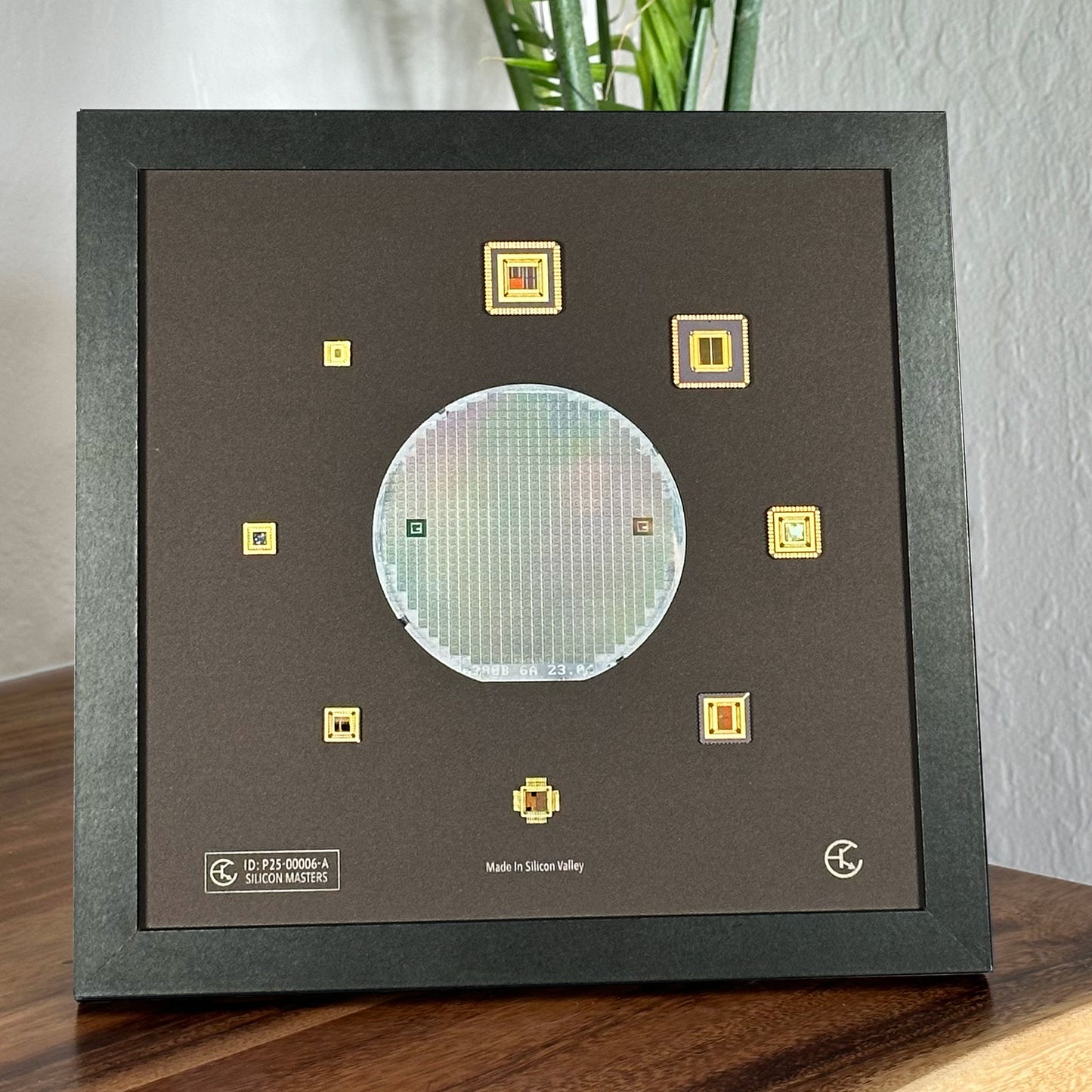 100mm (4 Inch) Silicon Wafer - Master Collection Framed Silicon Wafer with Packaging (SN# P24-00006-A)