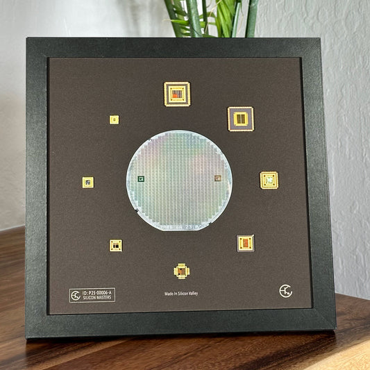 100mm (4 Inch) Silicon Wafer - Master Collection Framed Silicon Wafer with Packaging (SN# P24-00006-A)