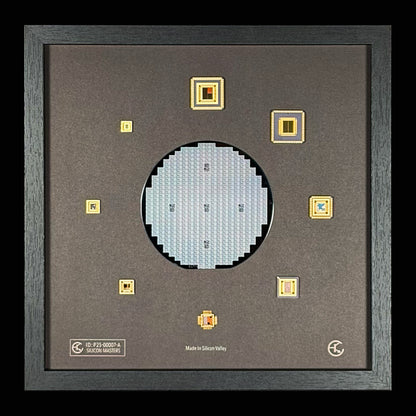 Framed Silicon Wafer: 100mm Master Collection with Gold-Plated Chip packages