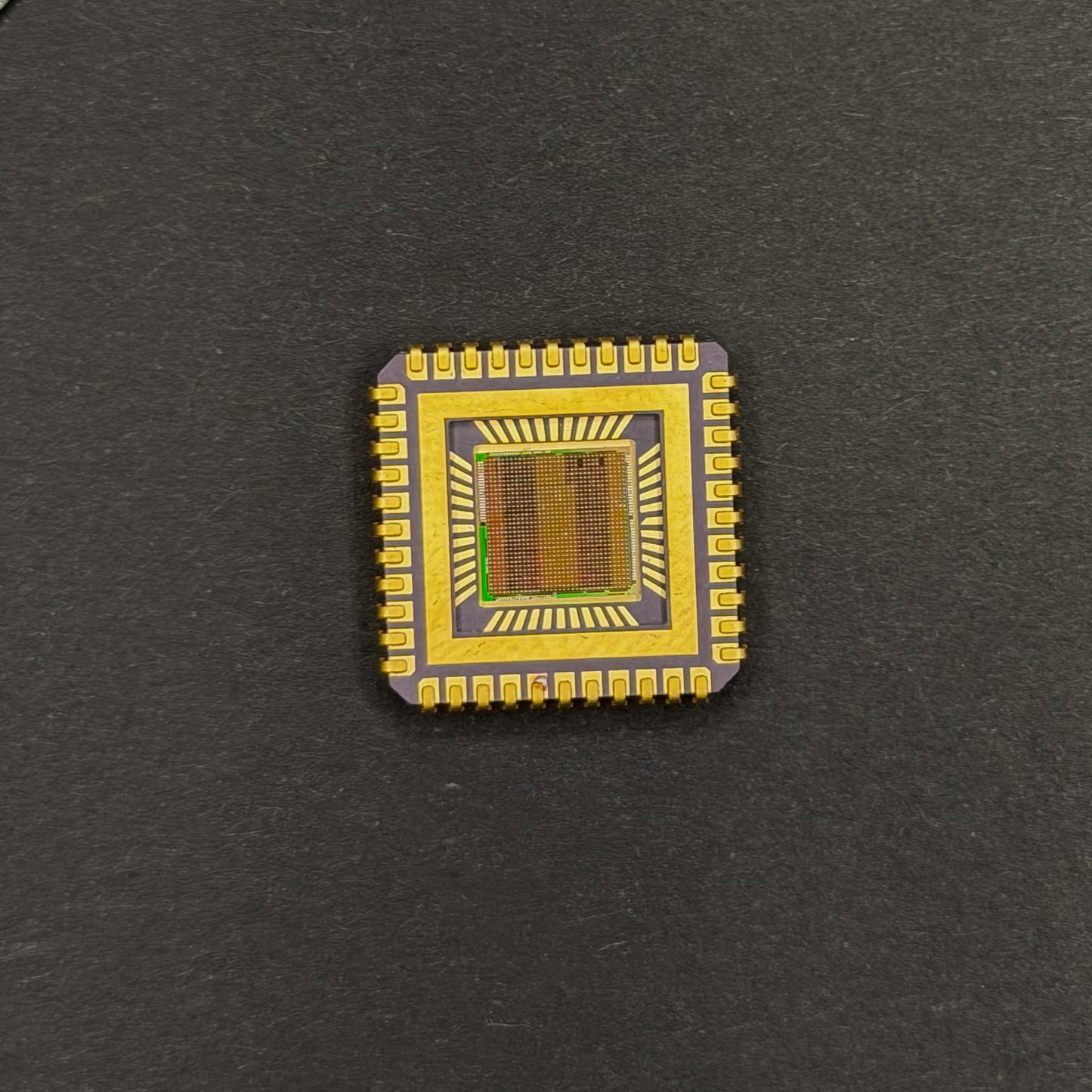 100mm silicon wafer master collection framed close-up gold-plated IC packages detail
