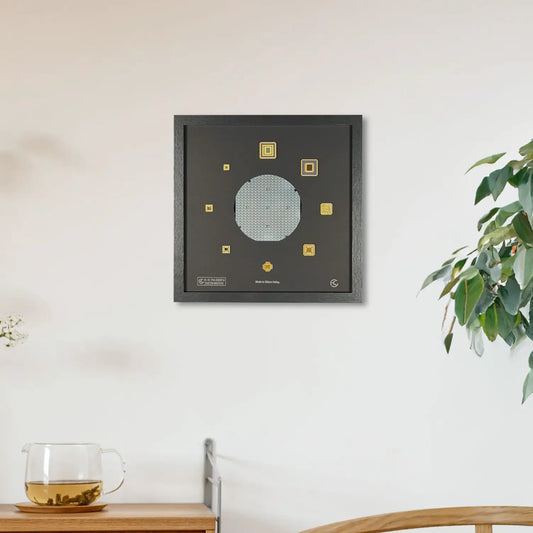 100mm silicon wafer framed wall art master collection gold-plated IC chip packages 4 inch Silicon Masters