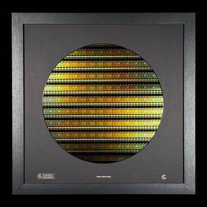 300mm Silicon Wafer Framed Wall Art — Single Collection, Rare 12 Inch Tech Display