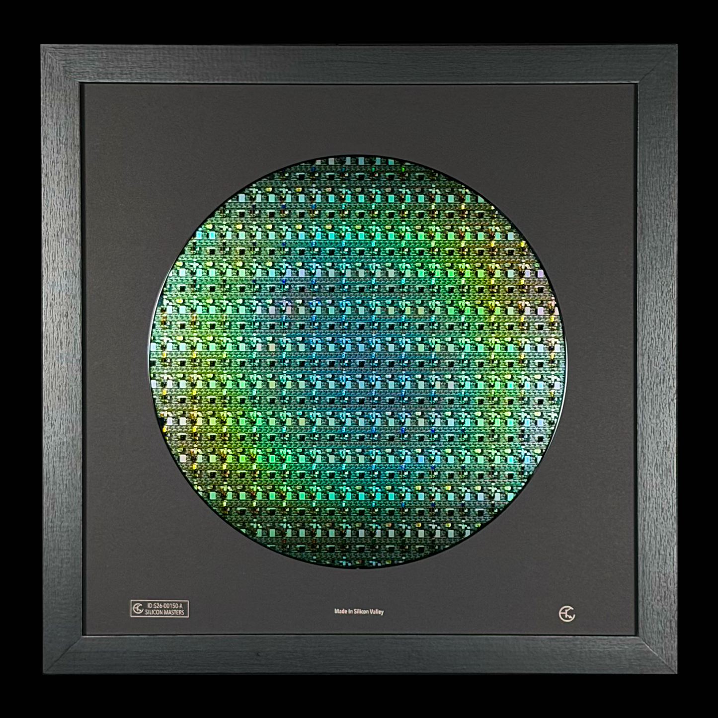 300mm Silicon Wafer Framed Wall Art — Single Collection, Rare 12 Inch Tech Display