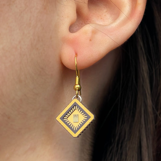 Space Tech IC chip earrings small upcycled ceramic CQFP semiconductor jewelry Silicon Masters
