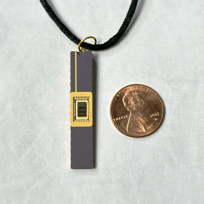 Long Pendant Necklace with IC chip (Recycled from IC packaging and IC wafers)