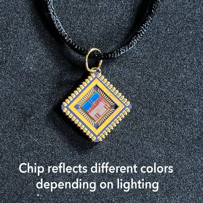 LifeUntainted Pendant Necklace (17mm) with IC chip (Recycled from IC packaging and IC wafers)