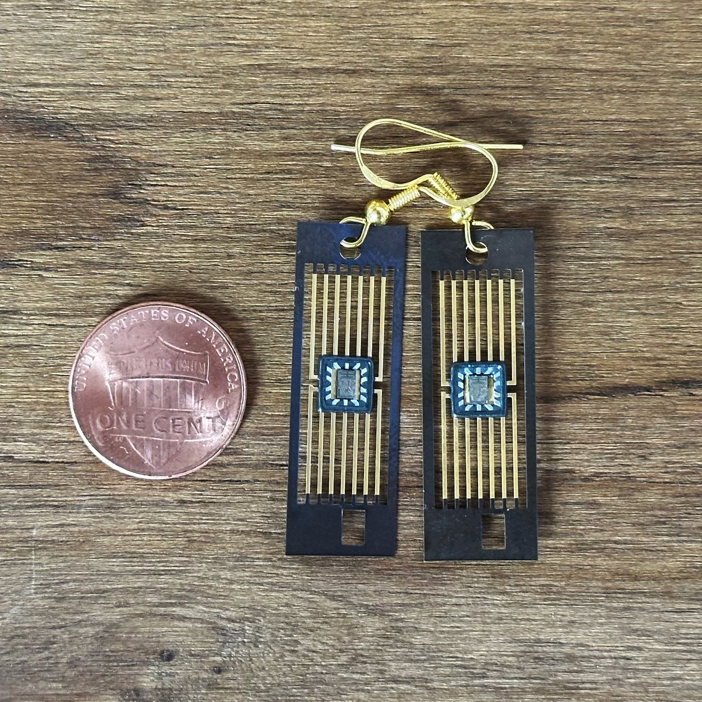 StarGate Earrings - with IC Chip (Recycled from IC packaging and IC wafers)