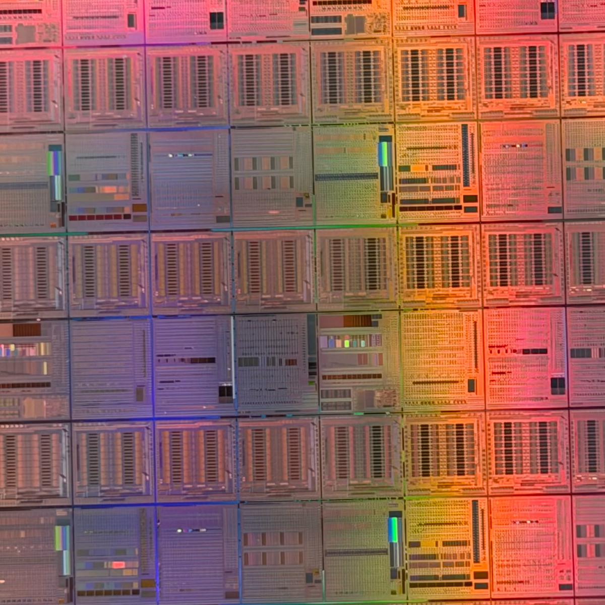 200mm Silicon Wafer Framed Wall Art — Multicolor Iridescent Display, Handmade in Silicon Valley