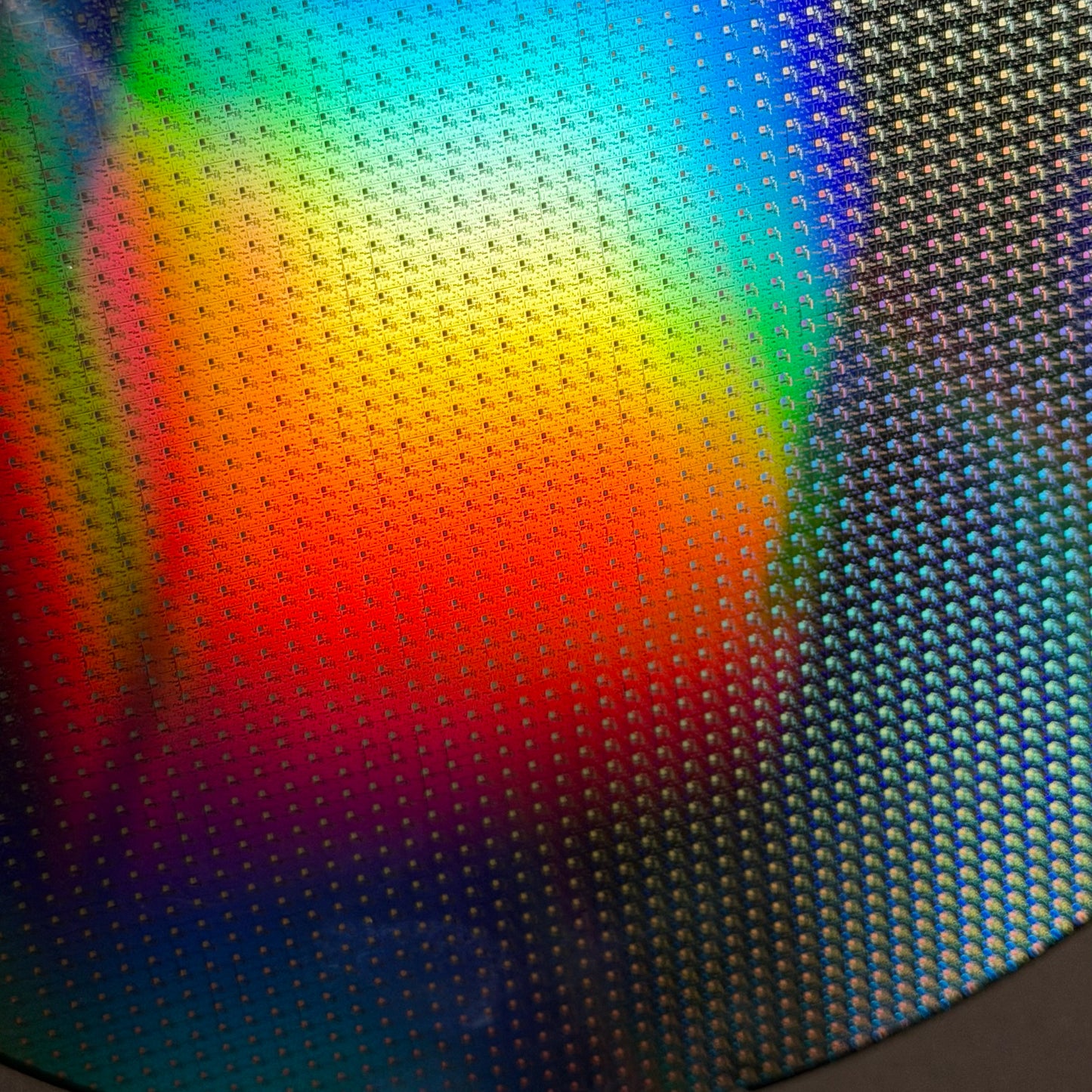 Framed 200mm Silicon Wafer: Multi Colored, Handmade in Silicon Valley