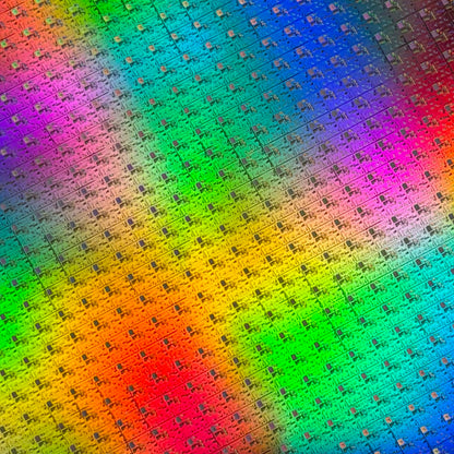 Framed 200mm Silicon Wafer: Multi Colored, Handmade in Silicon Valley
