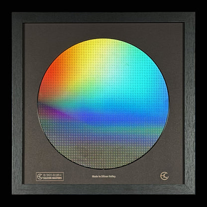 Framed 200mm Silicon Wafer: Multi Colored, Handmade in Silicon Valley
