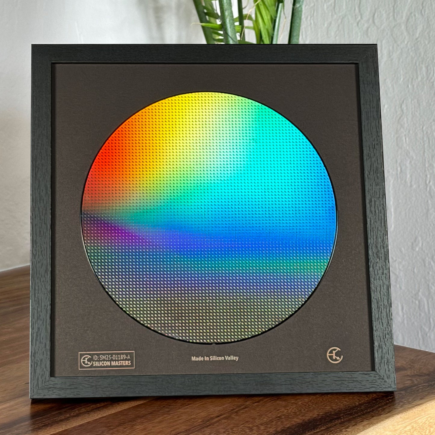 Framed 200mm Silicon Wafer: Multi Colored, Handmade in Silicon Valley