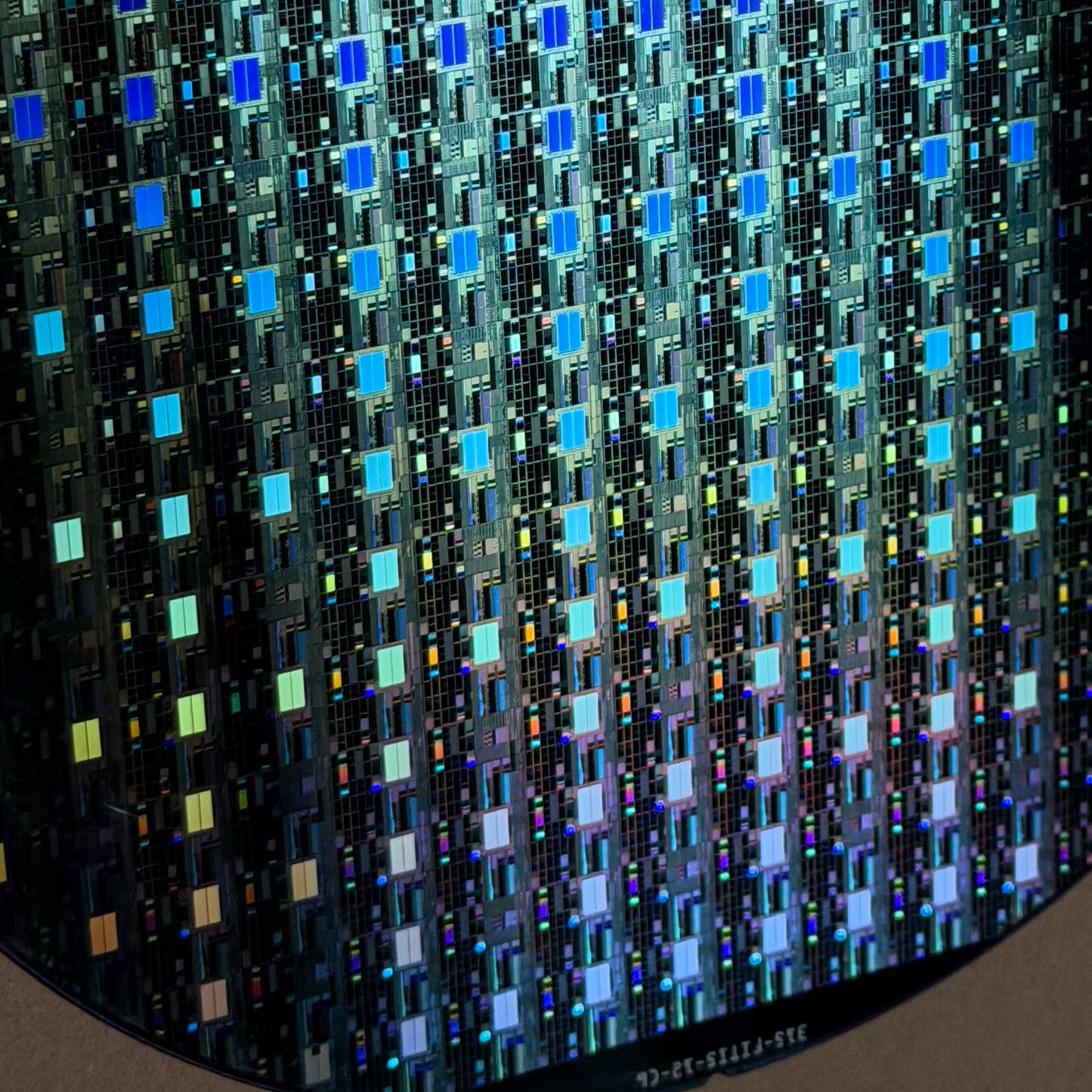 Framed 200mm Silicon Wafer: Multi Colored, Handmade in Silicon Valley