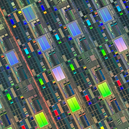 Framed 200mm Silicon Wafer: Multi Colored, Handmade in Silicon Valley