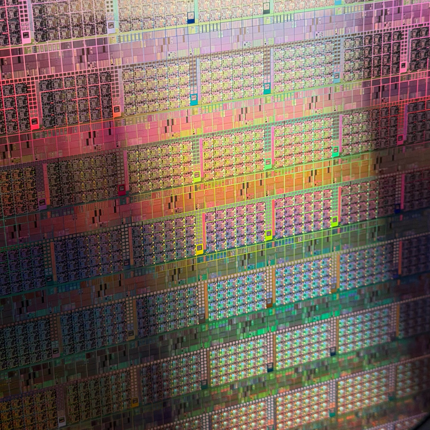 Framed 200mm Silicon Wafer: Multi Colored, Handmade in Silicon Valley