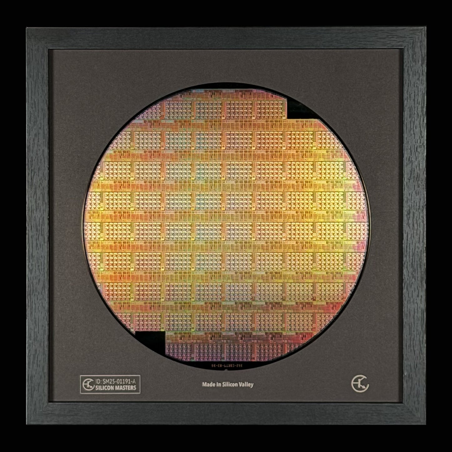 Framed 200mm Silicon Wafer: Multi Colored, Handmade in Silicon Valley