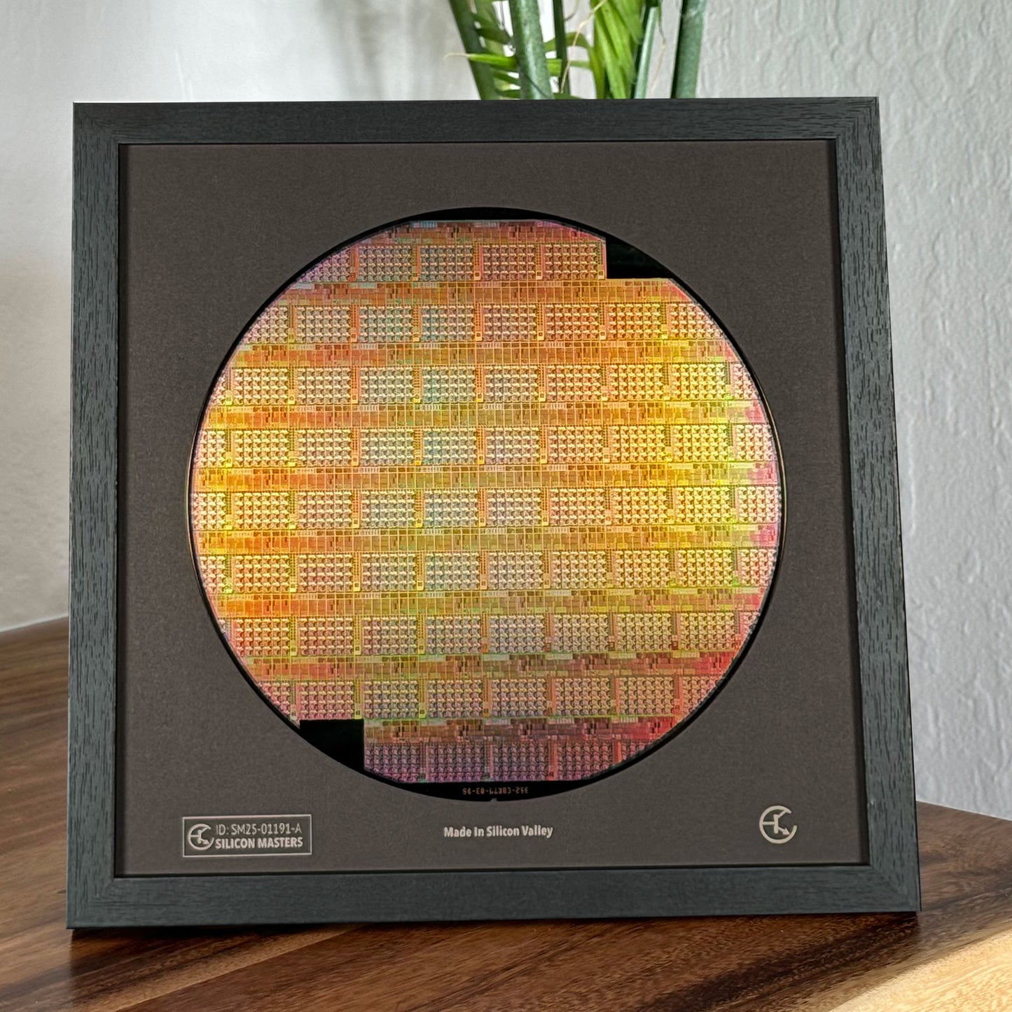 Framed 200mm Silicon Wafer: Multi Colored, Handmade in Silicon Valley