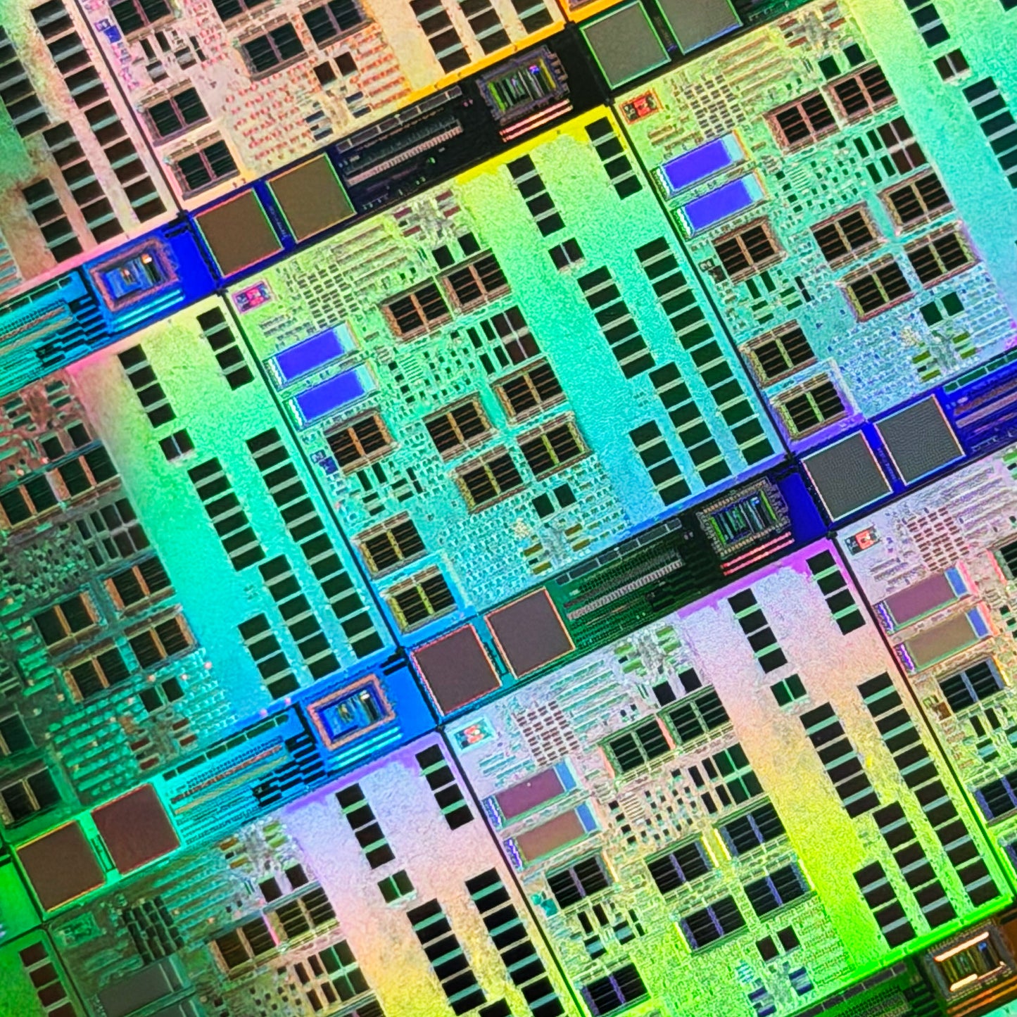 Framed 200mm Silicon Wafer: Multi Colored, Handmade in Silicon Valley