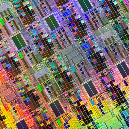 Framed 200mm Silicon Wafer: Multi Colored, Handmade in Silicon Valley