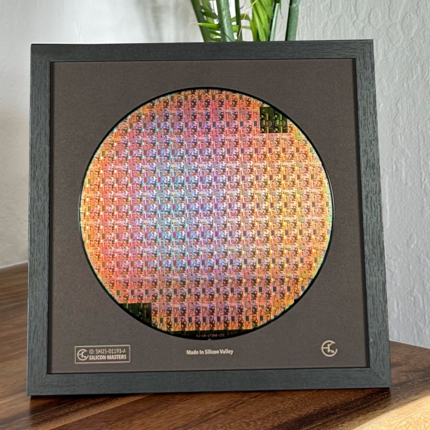 Framed 200mm Silicon Wafer: Multi Colored, Handmade in Silicon Valley