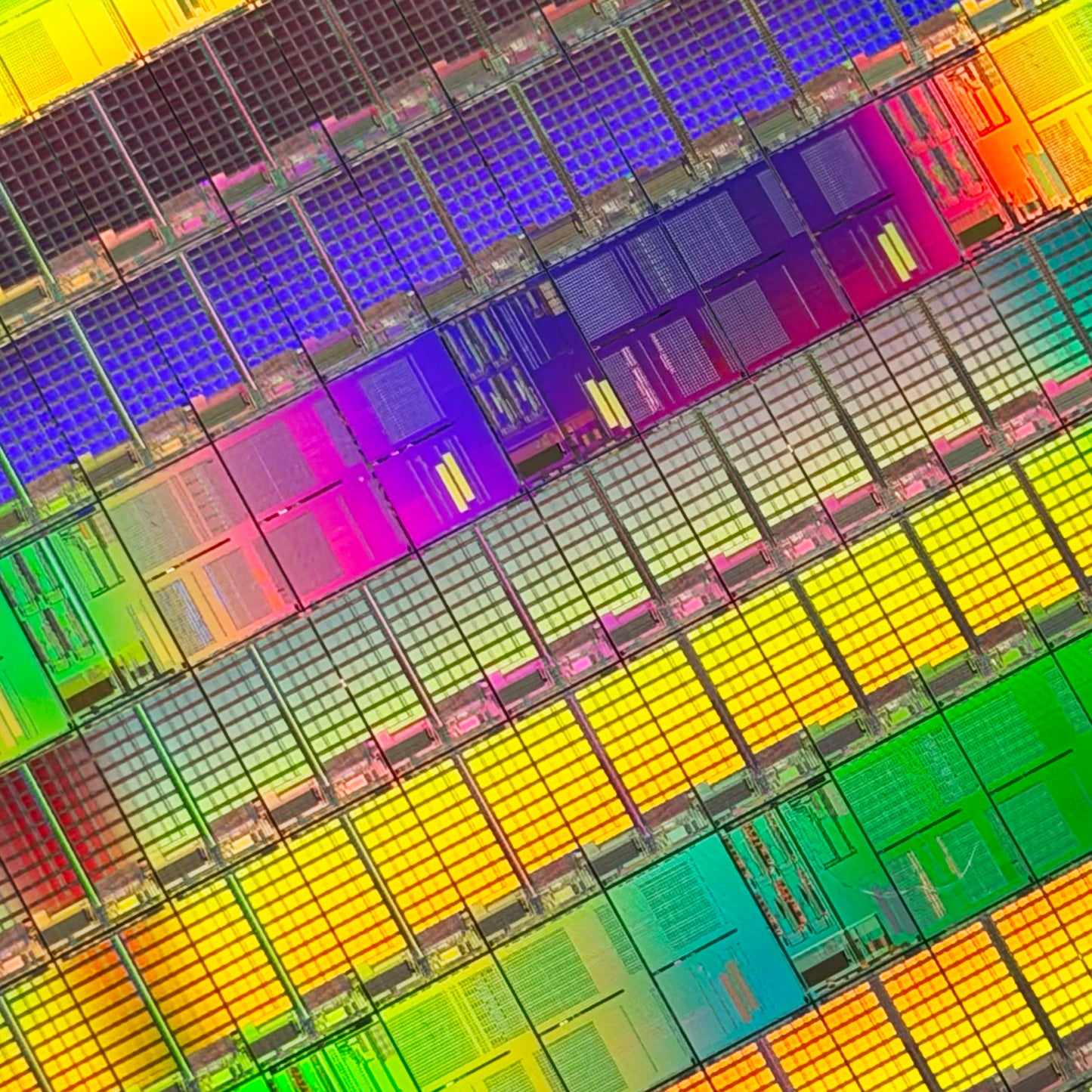 Framed 200mm Silicon Wafer: Multi Colored, Handmade in Silicon Valley