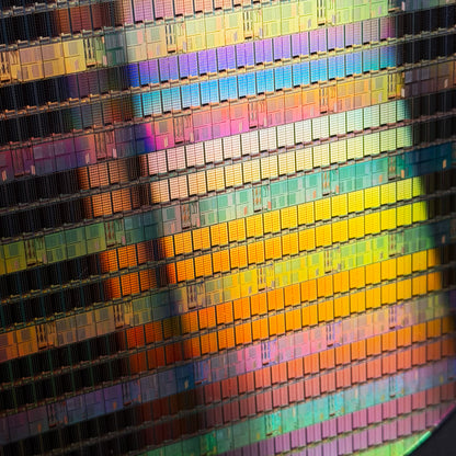 Framed 200mm Silicon Wafer: Multi Colored, Handmade in Silicon Valley