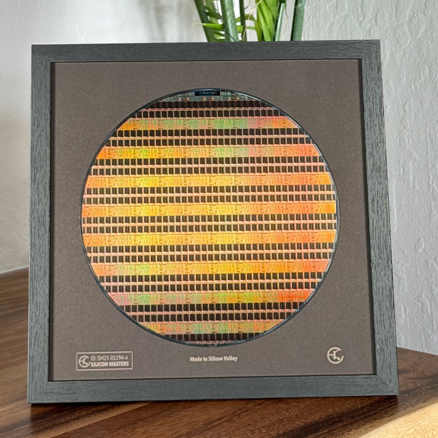 Framed 200mm Silicon Wafer: Multi Colored, Handmade in Silicon Valley