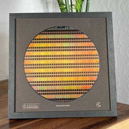 Framed 200mm Silicon Wafer: Multi Colored, Handmade in Silicon Valley