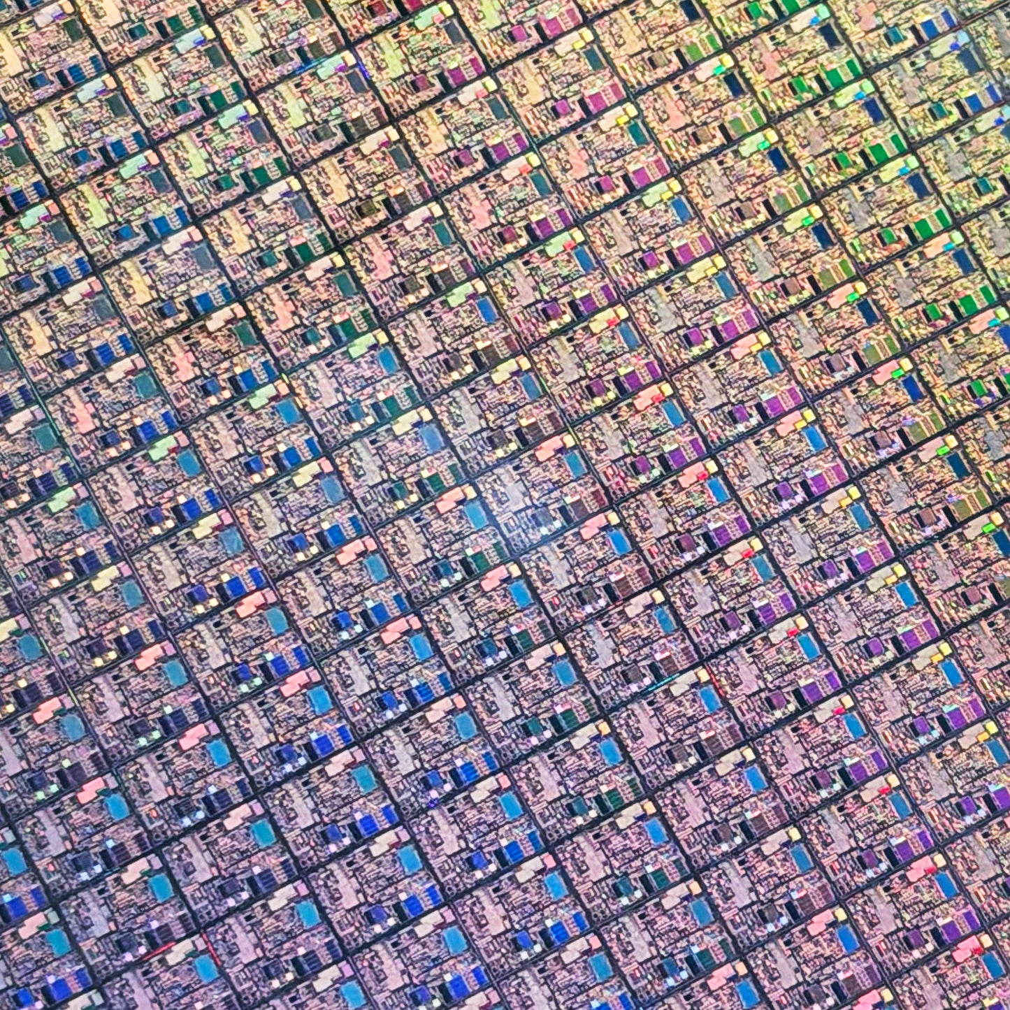 Framed 200mm Silicon Wafer: Multi Colored, Handmade in Silicon Valley