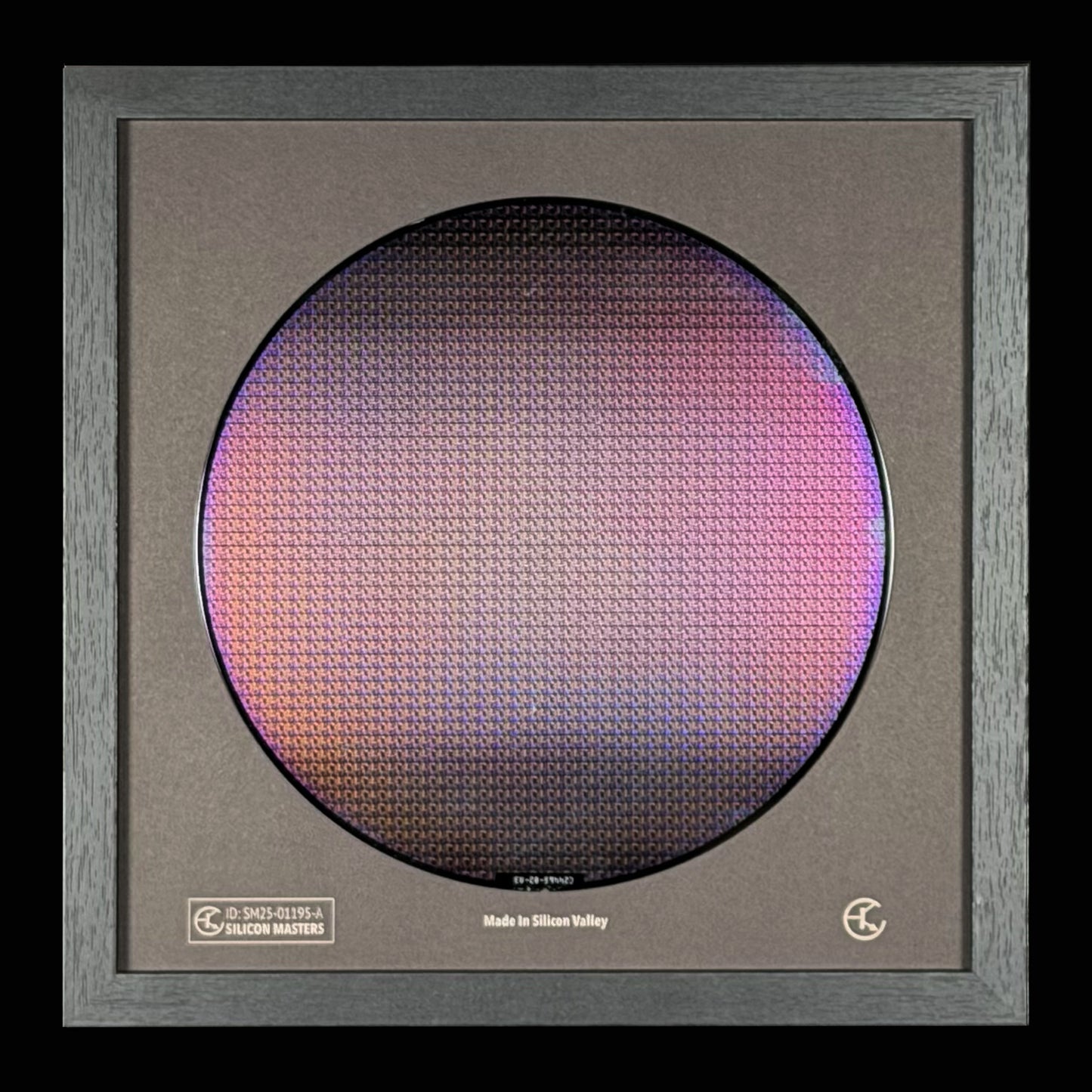 Framed 200mm Silicon Wafer: Multi Colored, Handmade in Silicon Valley