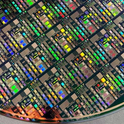 Framed 200mm Silicon Wafer: Multi Colored, Handmade in Silicon Valley