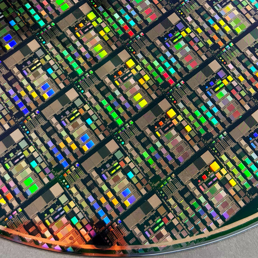 Framed 200mm Silicon Wafer: Multi Colored, Handmade in Silicon Valley